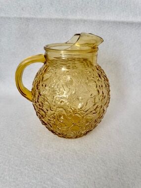 Vintage Anchor Hocking Milano Ball Pitcher in Honey Gold